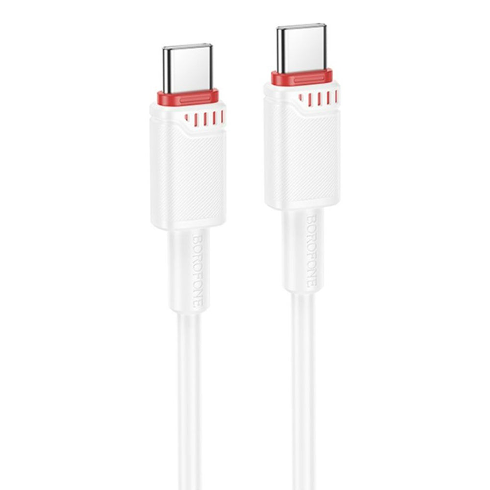 Kabl za podatke i punjenje USB-C - USB-C Borofone BX110 Beneficio, 60W, 1m, Beli