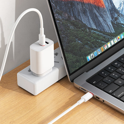 Kabl za podatke i punjenje USB-C - USB-C Borofone BX110 Beneficio, 60W, 1m, Beli