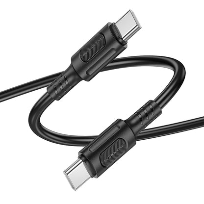 Kabl za podatke i punjenje USB-C - USB-C Borofone BX111 Feliz, 60W, 1m, Crni