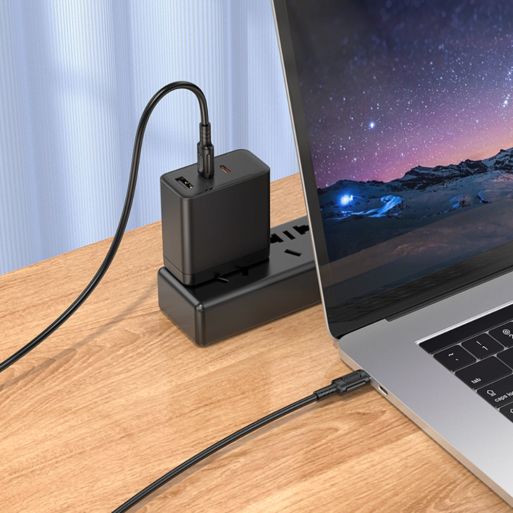 Kabl za podatke i punjenje USB-C - USB-C Borofone BX111 Feliz, 60W, 1m, Crni