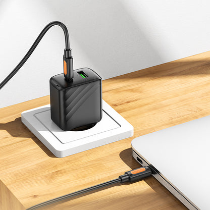 Kabl za Prenos Podataka i Punjenje USB-C - USB-C Borofone BX114 Silikon, 60W, 1m, Crni