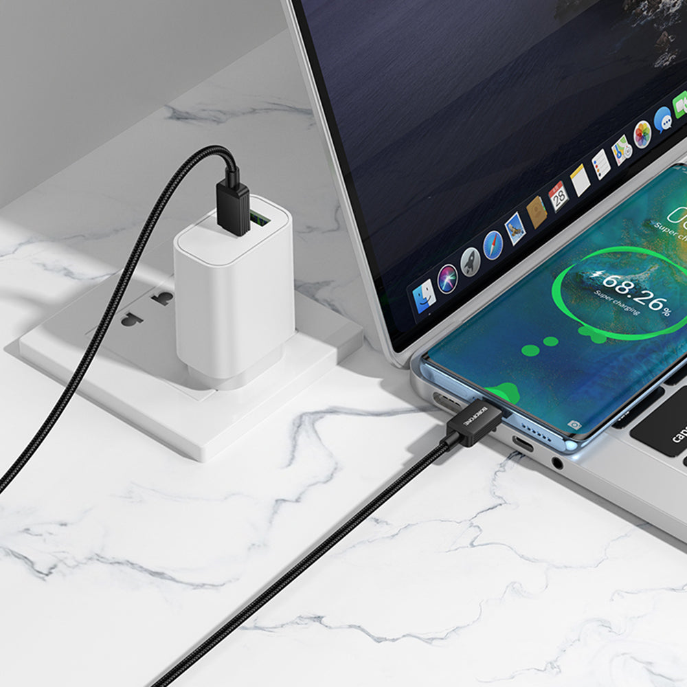 Kabl za Prenos Podataka i Punjenje USB-C - USB-C Borofone BX120 Placer, 60W, 1m, Crni