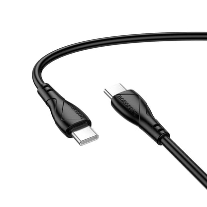 Kabl za prenos podataka i punjenje USB-C - USB-C Borofone BX121 Energy, 60W, 1m, Crni