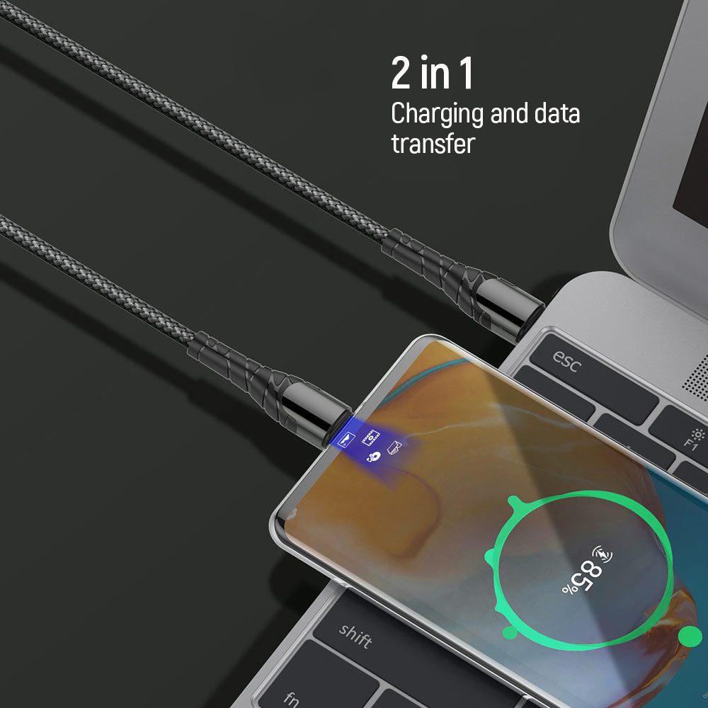 Kabl za podatke i punjenje USB-C - USB-C ColorWay CW-CBPDCC040, 65W, 1m, Sivi