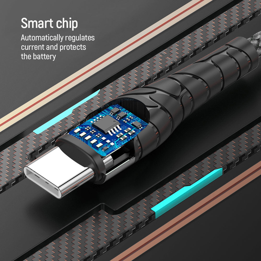 Kabl za podatke i punjenje USB-C - USB-C ColorWay CW-CBPDCC040, 65W, 1m, Sivi