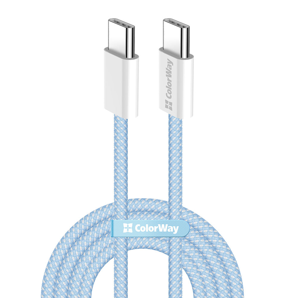 Kabl za Prenos Podataka i Punjenje USB-C - USB-C ColorWay CW-CBPDCC061, 60W, 1m, Plavi