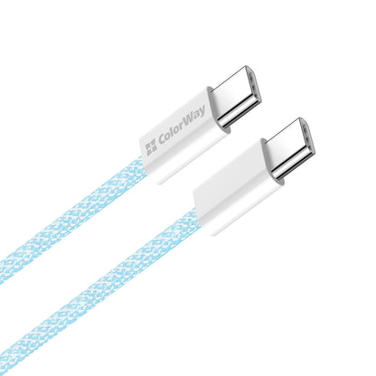Kabl za Prenos Podataka i Punjenje USB-C - USB-C ColorWay CW-CBPDCC061, 60W, 1m, Plavi