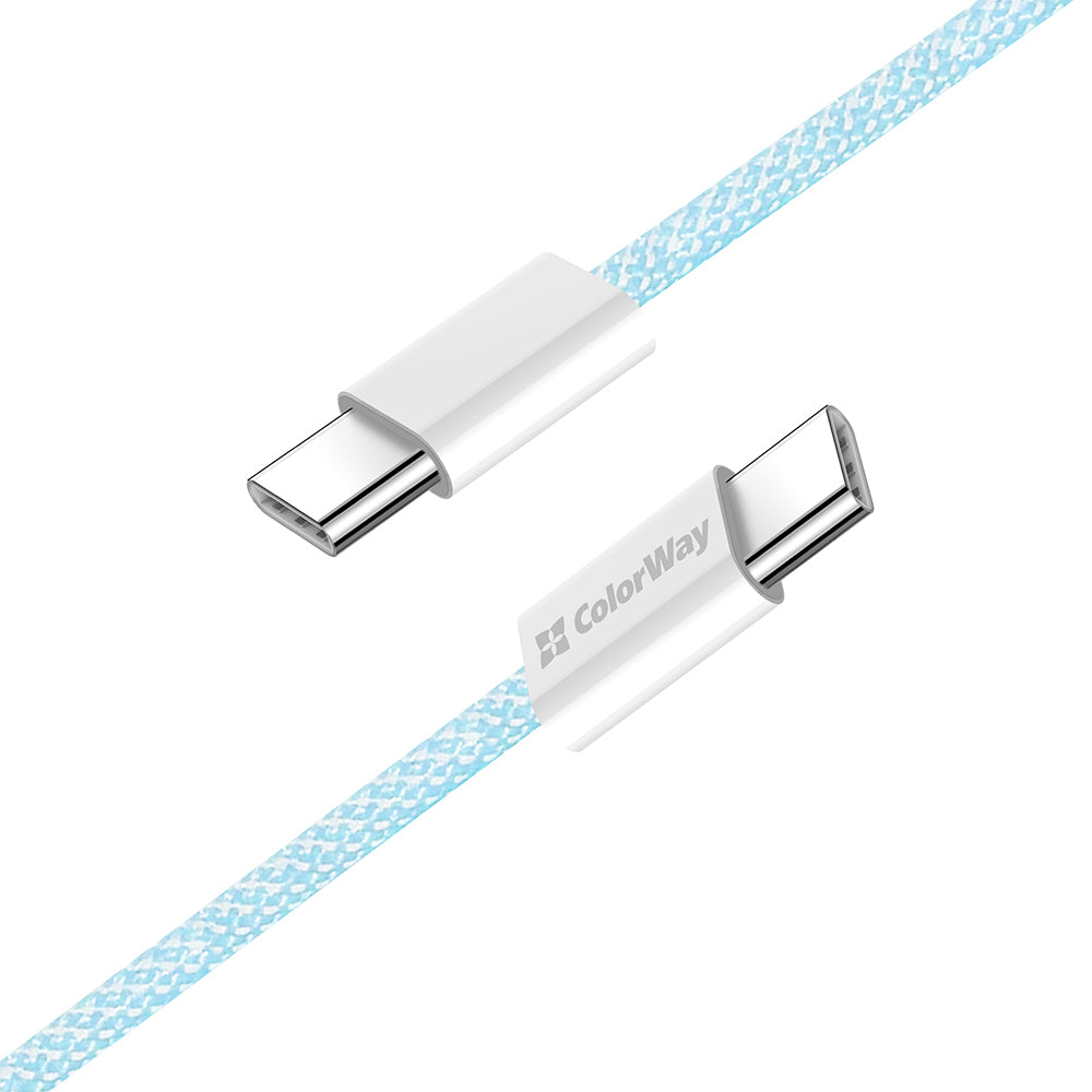 Kabl za Prenos Podataka i Punjenje USB-C - USB-C ColorWay CW-CBPDCC061, 60W, 1m, Plavi