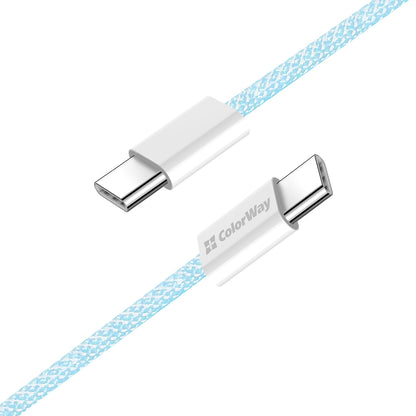 Kabl za Prenos Podataka i Punjenje USB-C - USB-C ColorWay CW-CBPDCC061, 60W, 1m, Plavi