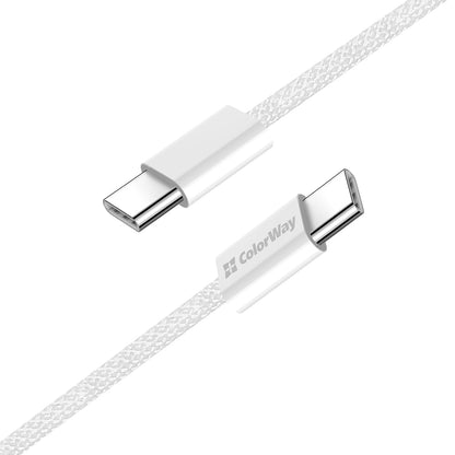 Kabl za prenos podataka i punjenje USB-C - USB-C ColorWay CW-CBPDCC061, 60W, 1m, Sivi