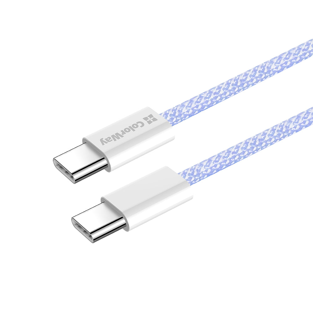 Kabl za prenos podataka i punjenje USB-C - USB-C ColorWay CW-CBPDCC061, 60W, 1m, Ljubičasti