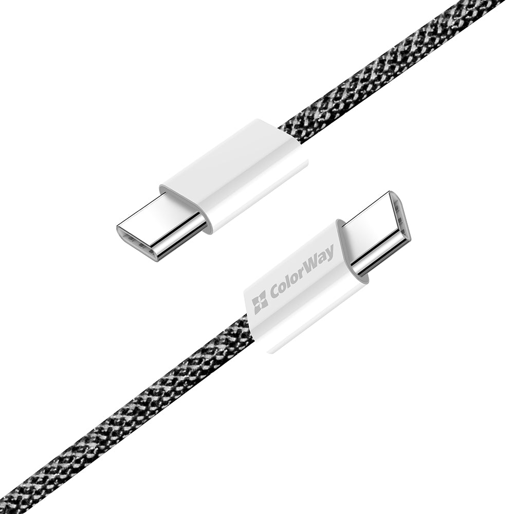 Kabl za Prenos Podataka i Punjenje USB-C - USB-C ColorWay CW-CBPDCC061, 60W, 1m, Crni
