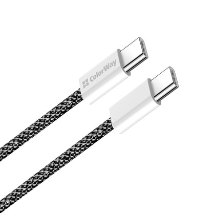 Kabl za Prenos Podataka i Punjenje USB-C - USB-C ColorWay CW-CBPDCC061, 60W, 1m, Crni
