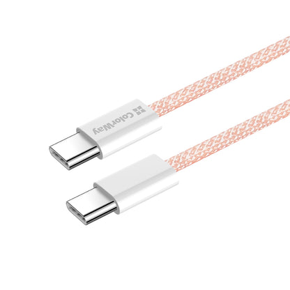Kabl za prenos podataka i punjenje USB-C - USB-C ColorWay CW-CBPDCC061, 60W, 1m, Roze