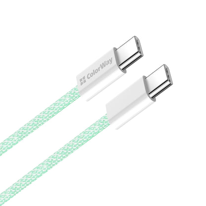Kabl za Prenos Podataka i Punjenje USB-C - USB-C ColorWay CW-CBPDCC061, 60W, 1m, Zelen