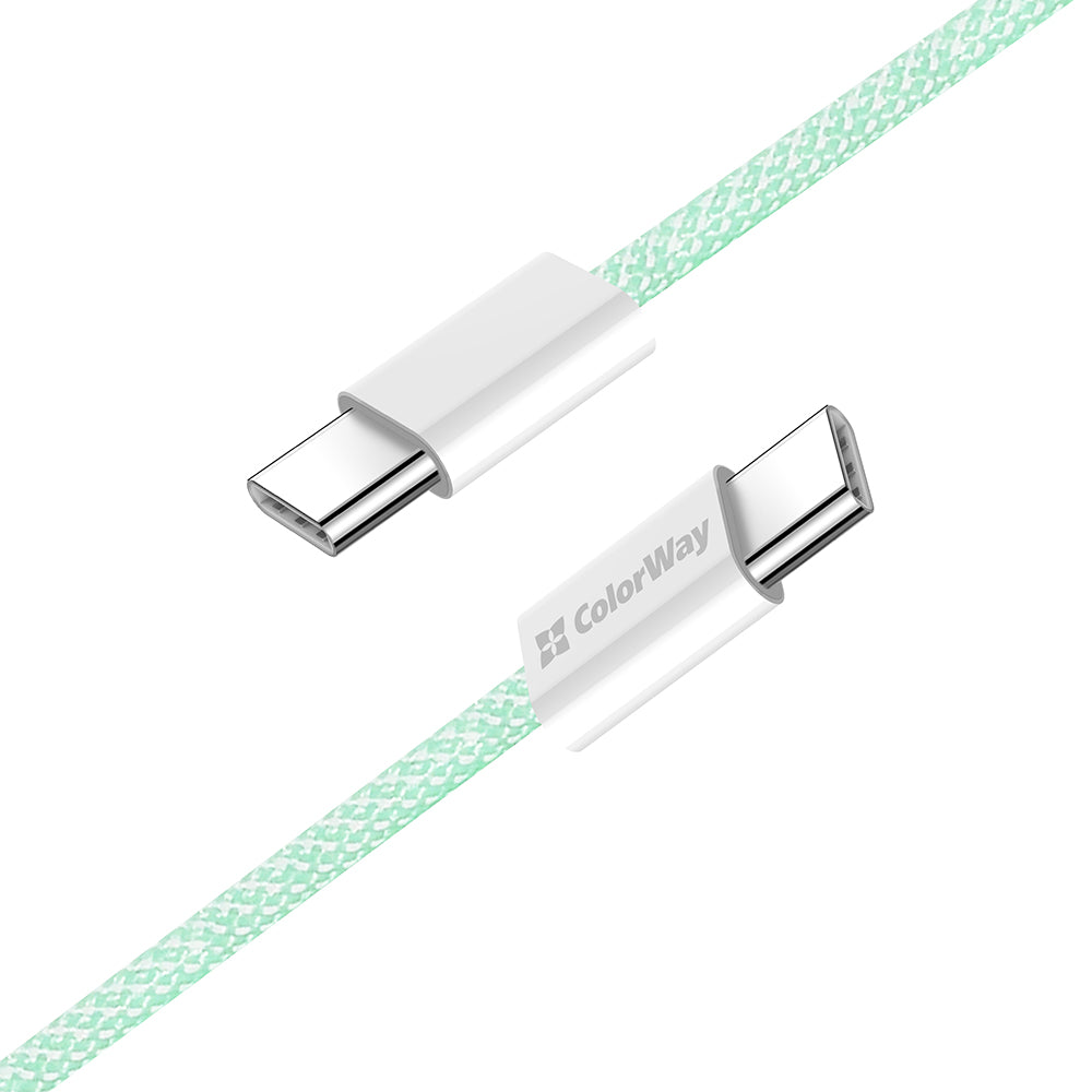 Kabl za Prenos Podataka i Punjenje USB-C - USB-C ColorWay CW-CBPDCC061, 60W, 1m, Zelen
