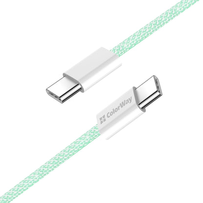 Kabl za Prenos Podataka i Punjenje USB-C - USB-C ColorWay CW-CBPDCC061, 60W, 1m, Zelen
