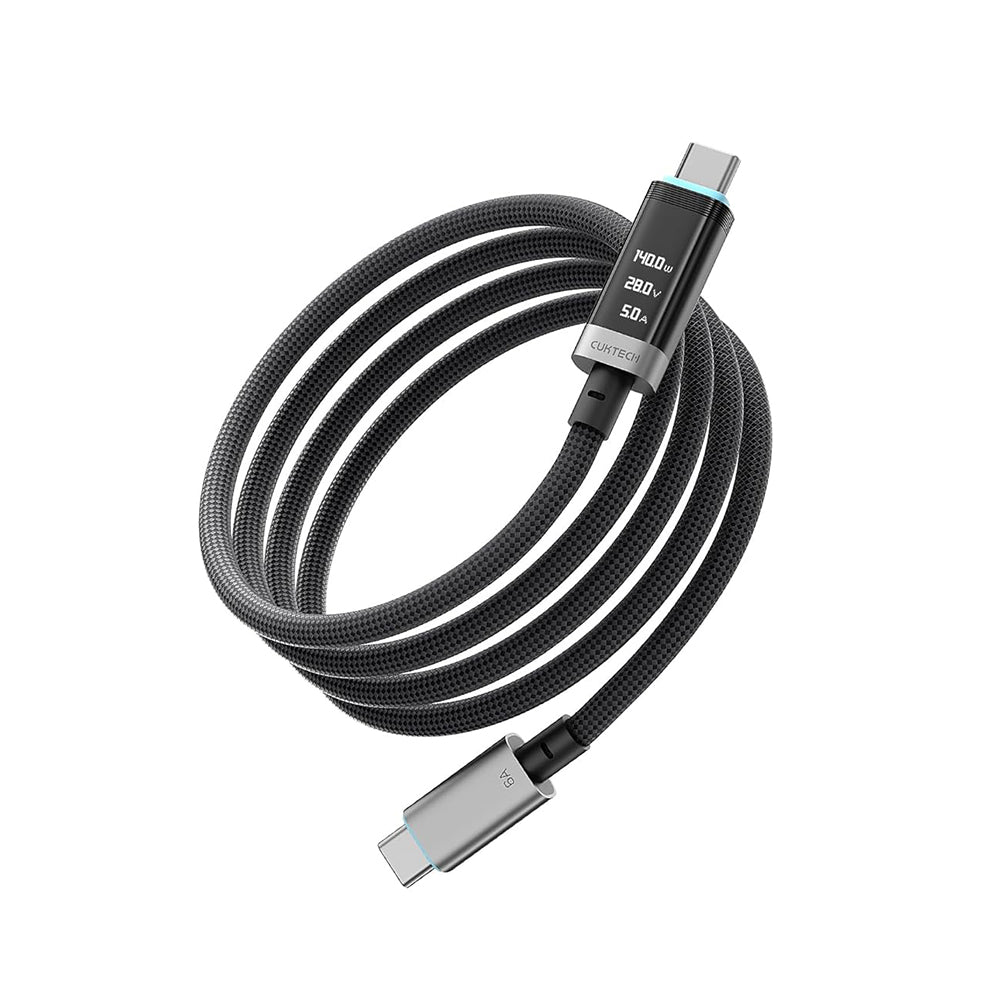 USB-C - USB-C kabl za prenos podataka i punjenje Cuktech CTC620P Display, 240W, 2m, Crni CCTC620POSBK