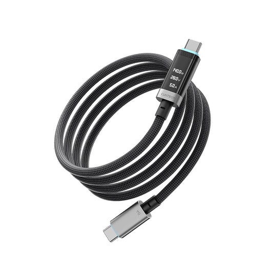 USB-C - USB-C kabl za prenos podataka i punjenje Cuktech CTC620P Display, 240W, 2m, Crni CCTC620POSBK