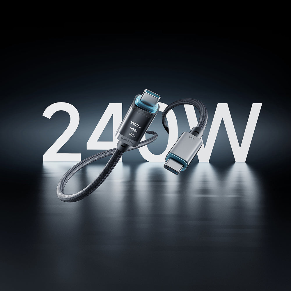 USB-C - USB-C kabl za prenos podataka i punjenje Cuktech CTC620P Display, 240W, 2m, Crni CCTC620POSBK