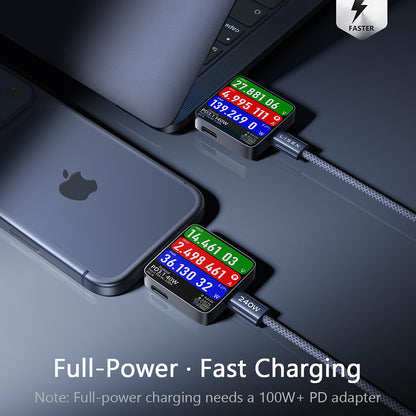 Kabl za podatke i punjenje USB-C - USB-C Lisen, 240W, 2m, Set 2 komada, Tamnoplavi YL0123070023