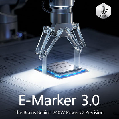 Kabl za podatke i punjenje USB-C - USB-C Lisen, 240W, 2m, Set 2 komada, Tamnoplavi YL0123070023