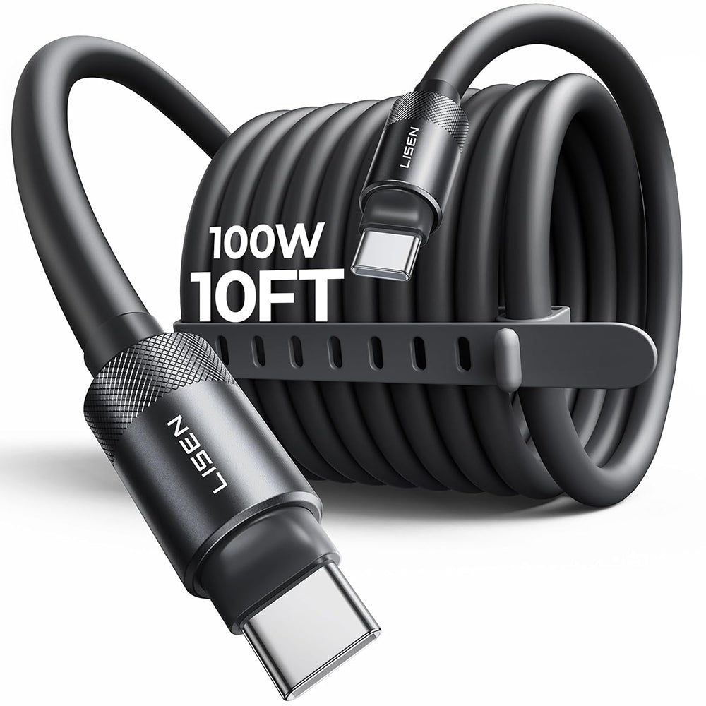Kabl za prenos podataka i punjenje USB-C - USB-C Lisen L115, 100W, 3m, Crni YL0125040001