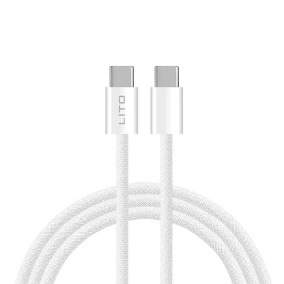 Kabl za Prenos Podataka i Punjenje USB-C - USB-C Lito LD04CC, 60W, 1m, Beli