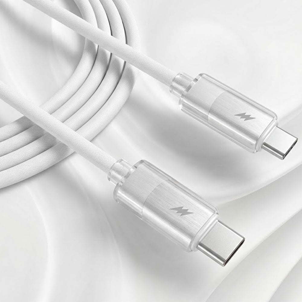 Kabl za Prenos Podataka i Punjenje USB-C - USB-C Lito LD07, 60W, 1m, Beli