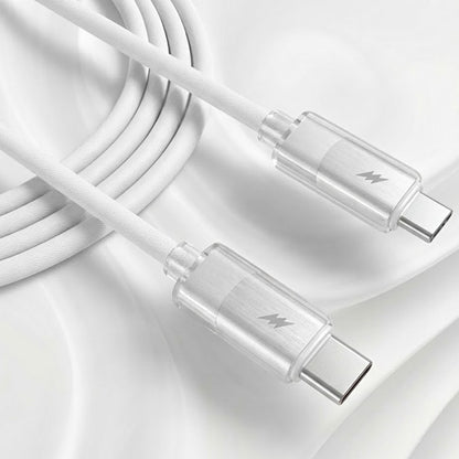 Kabl za Prenos Podataka i Punjenje USB-C - USB-C Lito LD07, 60W, 1m, Beli