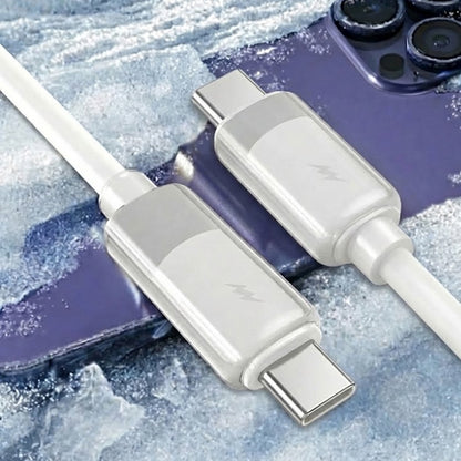 Kabl za Prenos Podataka i Punjenje USB-C - USB-C Lito LD07, 60W, 1m, Beli