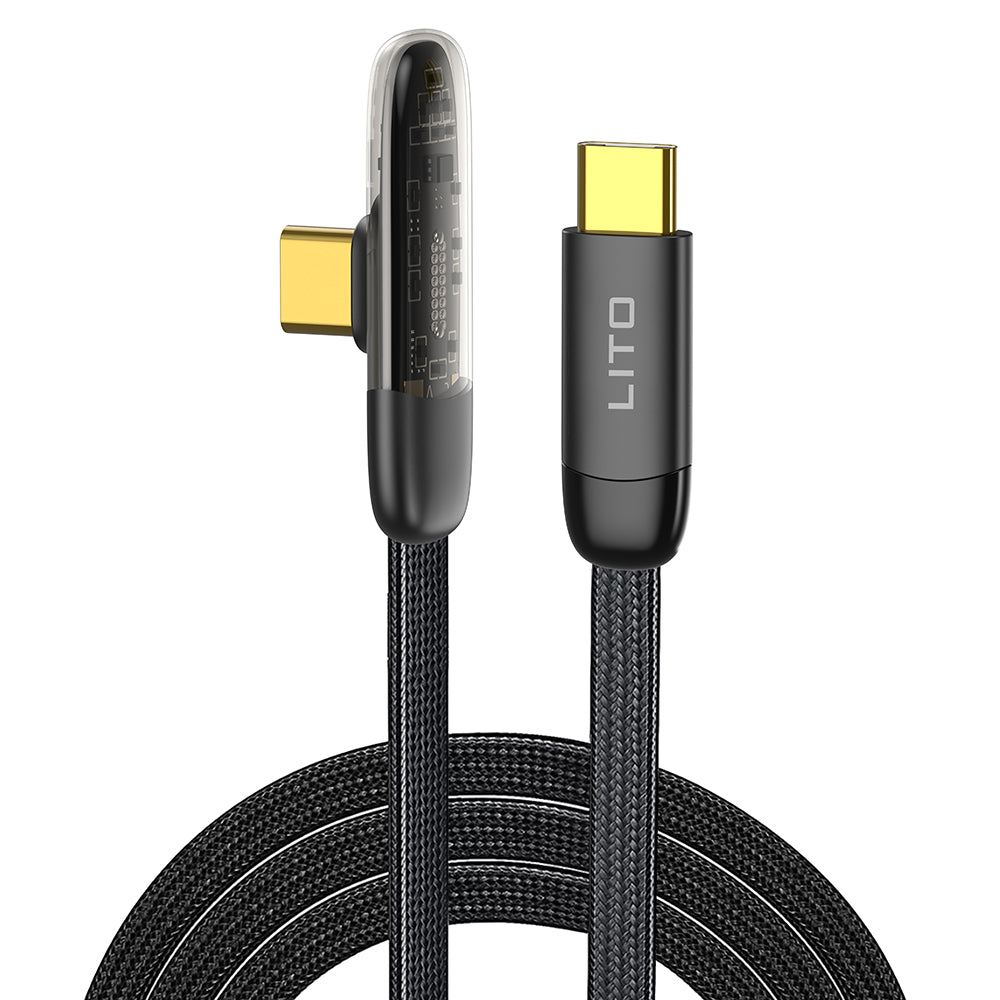Kabl za Prenos Podataka i Punjenje USB-C - USB-C Lito LD11CC, 60W, 1m, Crni