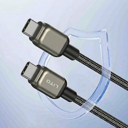 Kabl za podatke i punjenje USB-C - USB-C Lito LD17, 100W, 1m, Crni