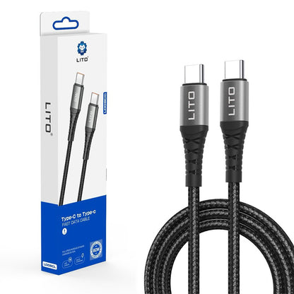 Kabl za prenos podataka i punjenje USB-C - USB-C Lito LD22CC, 60W, 2m, Crni