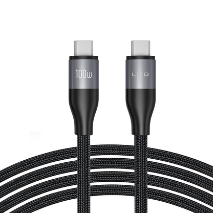 Kabl za podatke i punjenje USB-C - USB-C Lito LD25CC, 100W, 2m, Sivi