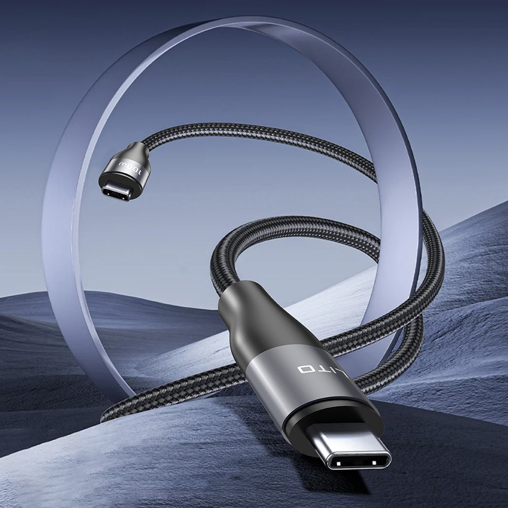 Kabl za podatke i punjenje USB-C - USB-C Lito LD25CC, 100W, 2m, Sivi