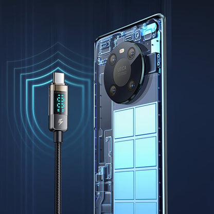 Kabl za prenos podataka i punjenje USB-C - USB-C McDodo CA-3610 Display Auto Power Off, 100W, 1.2m, Crni