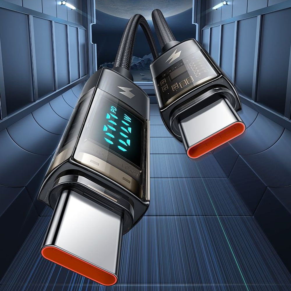 Kabl za prenos podataka i punjenje USB-C - USB-C McDodo CA-3610 Display Auto Power Off, 100W, 1.2m, Crni