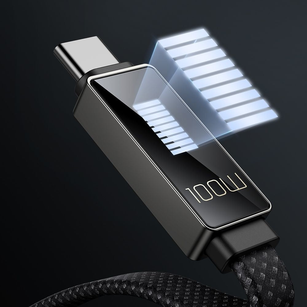 Kabl za prenos podataka i punjenje USB-C - USB-C McDodo CA-4470 Rythm Display, 100W, 1.2m, Crni