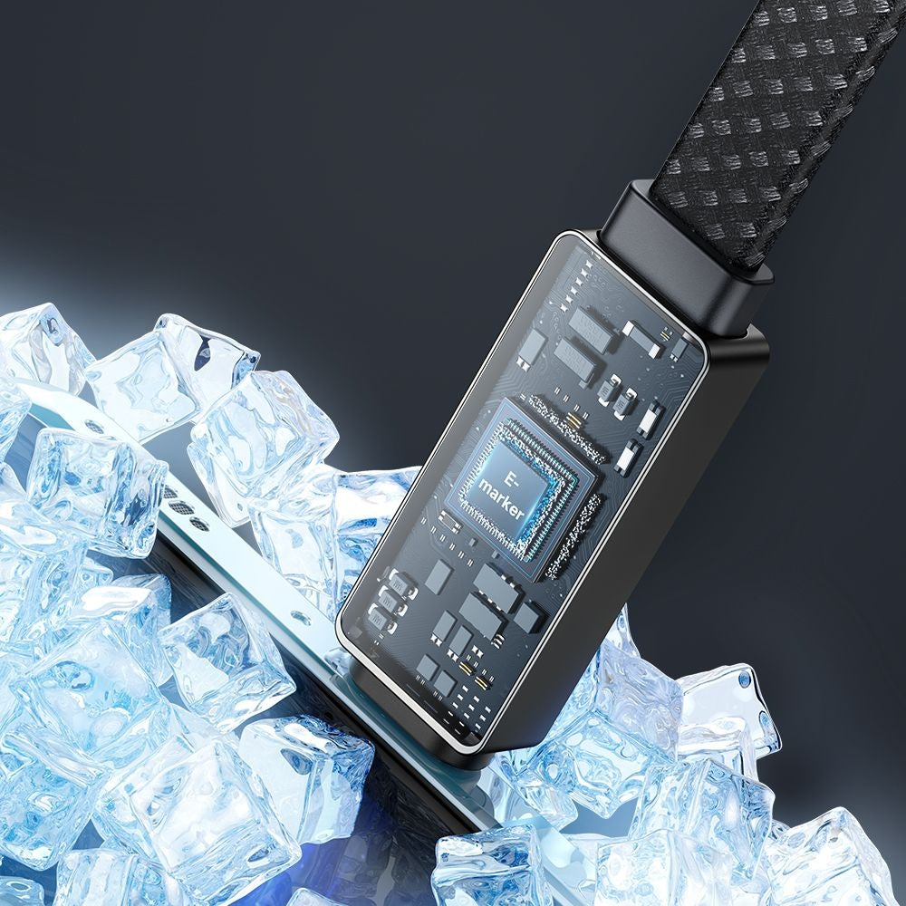 Kabl za prenos podataka i punjenje USB-C - USB-C McDodo CA-4470 Rythm Display, 100W, 1.2m, Crni