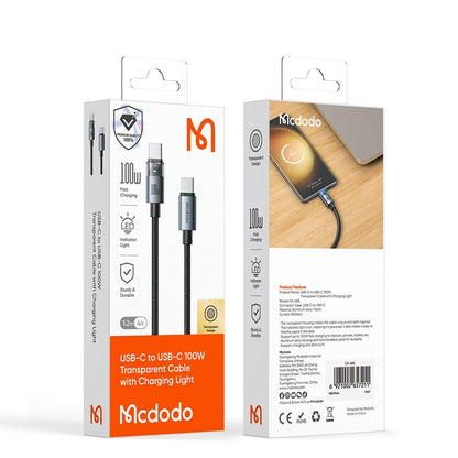 Kabl za prenos podataka i punjenje USB-C - USB-C McDodo CA-5580, 100W, 1.2m, Crni