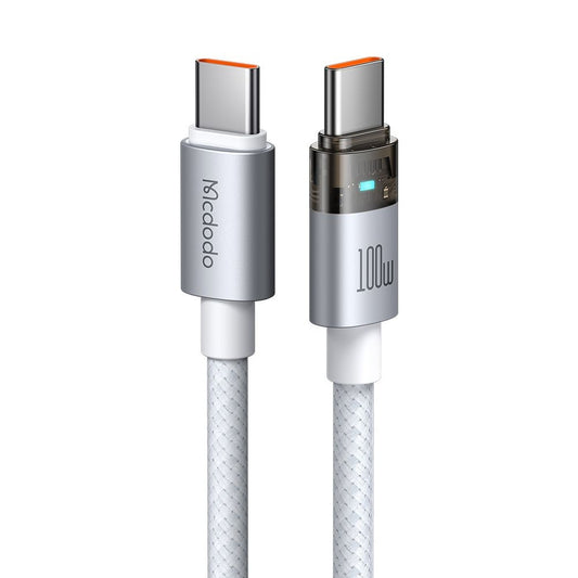 Kabl za Prenos Podataka i Punjenje USB-C - USB-C McDodo CA-5582, 100W, 1.2m, Beli