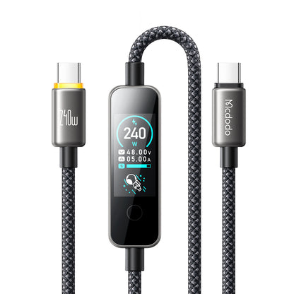 USB-C - USB-C McDodo CA-8750 Display, 240W, 1.2m, Crna, Kabl za Prenos Podataka i Punjenje