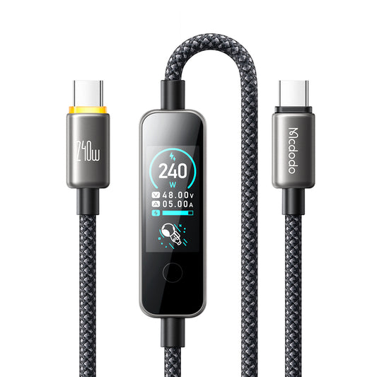 USB-C - USB-C McDodo CA-8750 Display, 240W, 1.2m, Crna, Kabl za Prenos Podataka i Punjenje