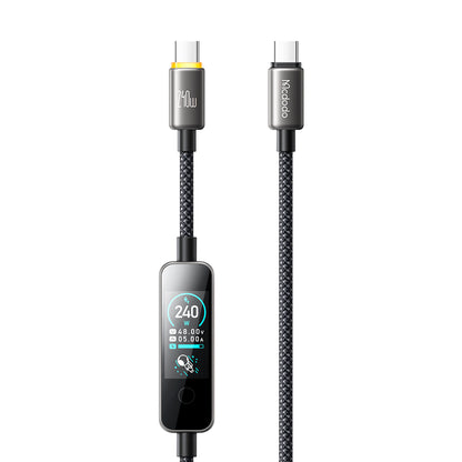 USB-C - USB-C McDodo CA-8750 Display, 240W, 1.2m, Crna, Kabl za Prenos Podataka i Punjenje