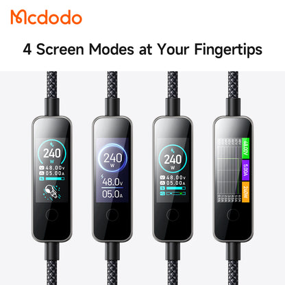 USB-C - USB-C McDodo CA-8750 Display, 240W, 1.2m, Crna, Kabl za Prenos Podataka i Punjenje