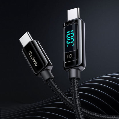 Kabl za Prenos Podataka i Punjenje USB-C - USB-C McDodo CA-8820 Display, 100W, 1.2m, Crni