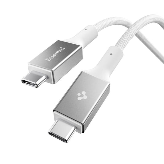 Kabl za prenos podataka i punjenje USB-C - USB-C Spigen EB10010CC, 100W, 1m, Beli