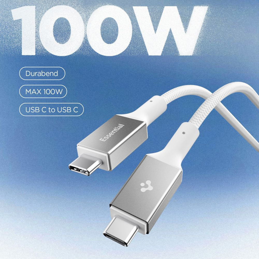 Kabl za prenos podataka i punjenje USB-C - USB-C Spigen EB10015CC, 100W, 1.5m, Beli ACA10420