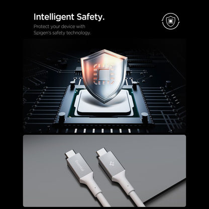 Kabl za prenos podataka i punjenje USB-C - USB-C Spigen EB10020CC, 100W, 2m, Beli